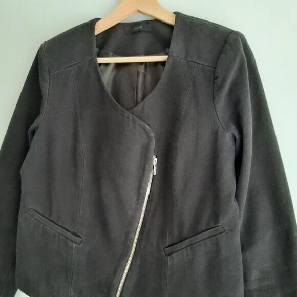 JOE'S JEANS Canvas Moto Bomber Textile Jacket Black Sz S - Picture 4 of 16
